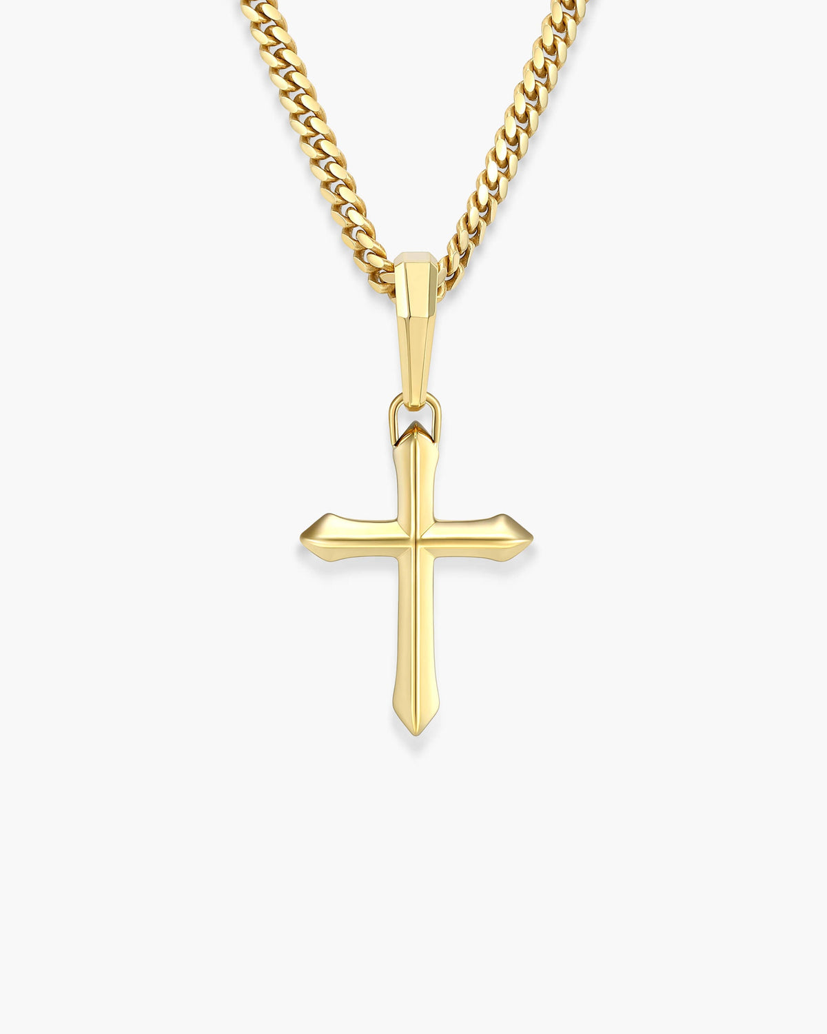 Mini Architectural Cross Pendant