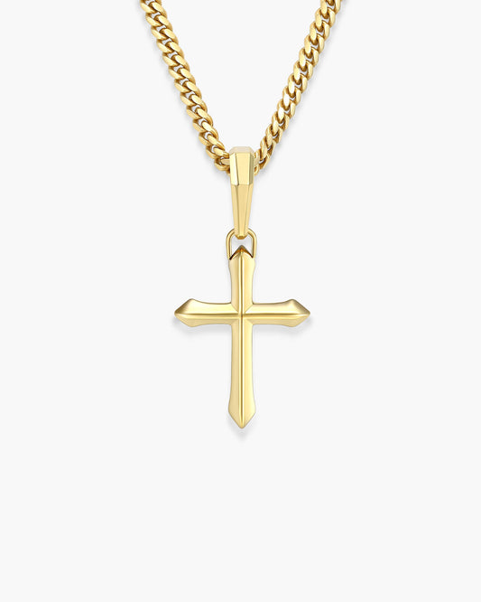 Mini Architectural Cross Pendant