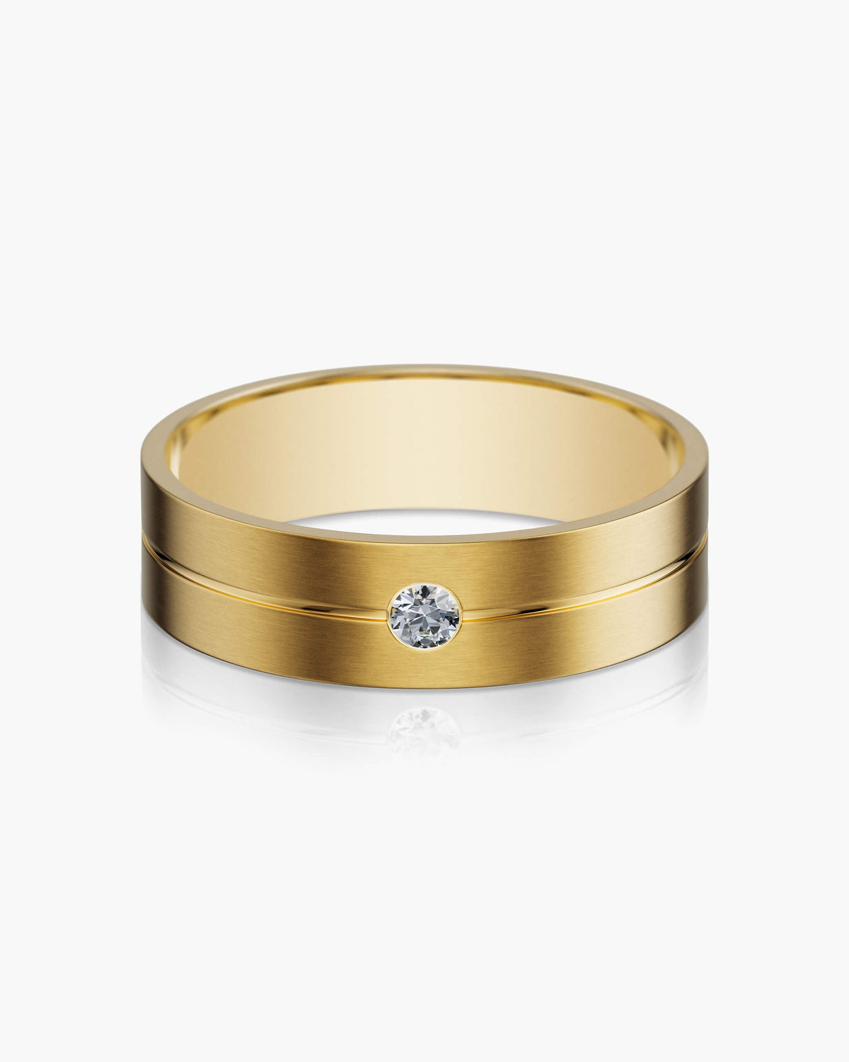 Single Stone Comfort Fit Band 7mm