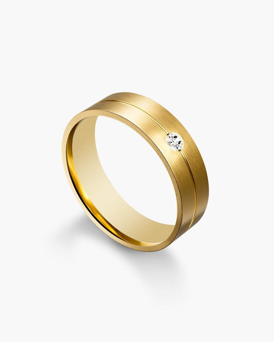 Single Stone Comfort Fit Band 7mm