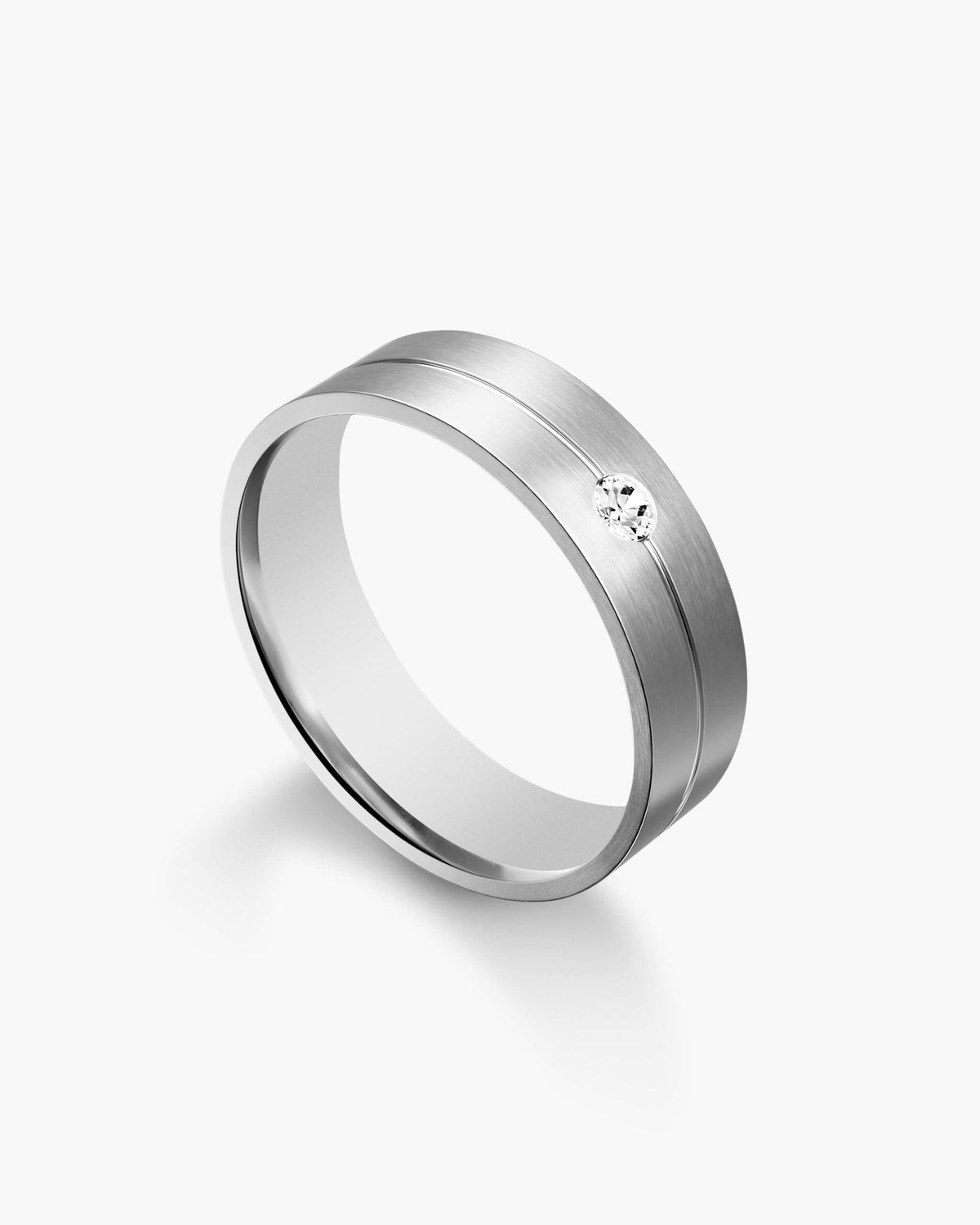 Single Stone Comfort Fit Band 7mm