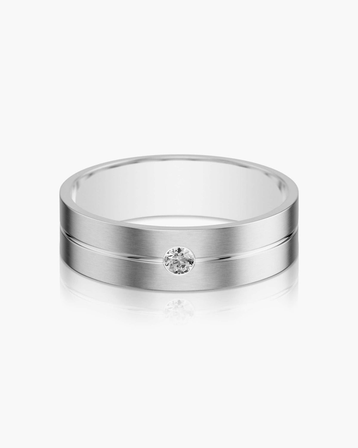 Single Stone Comfort Fit Band 7mm