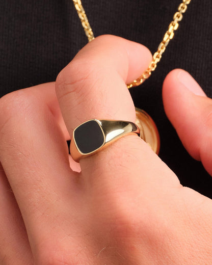 Square Signet Ring Gold