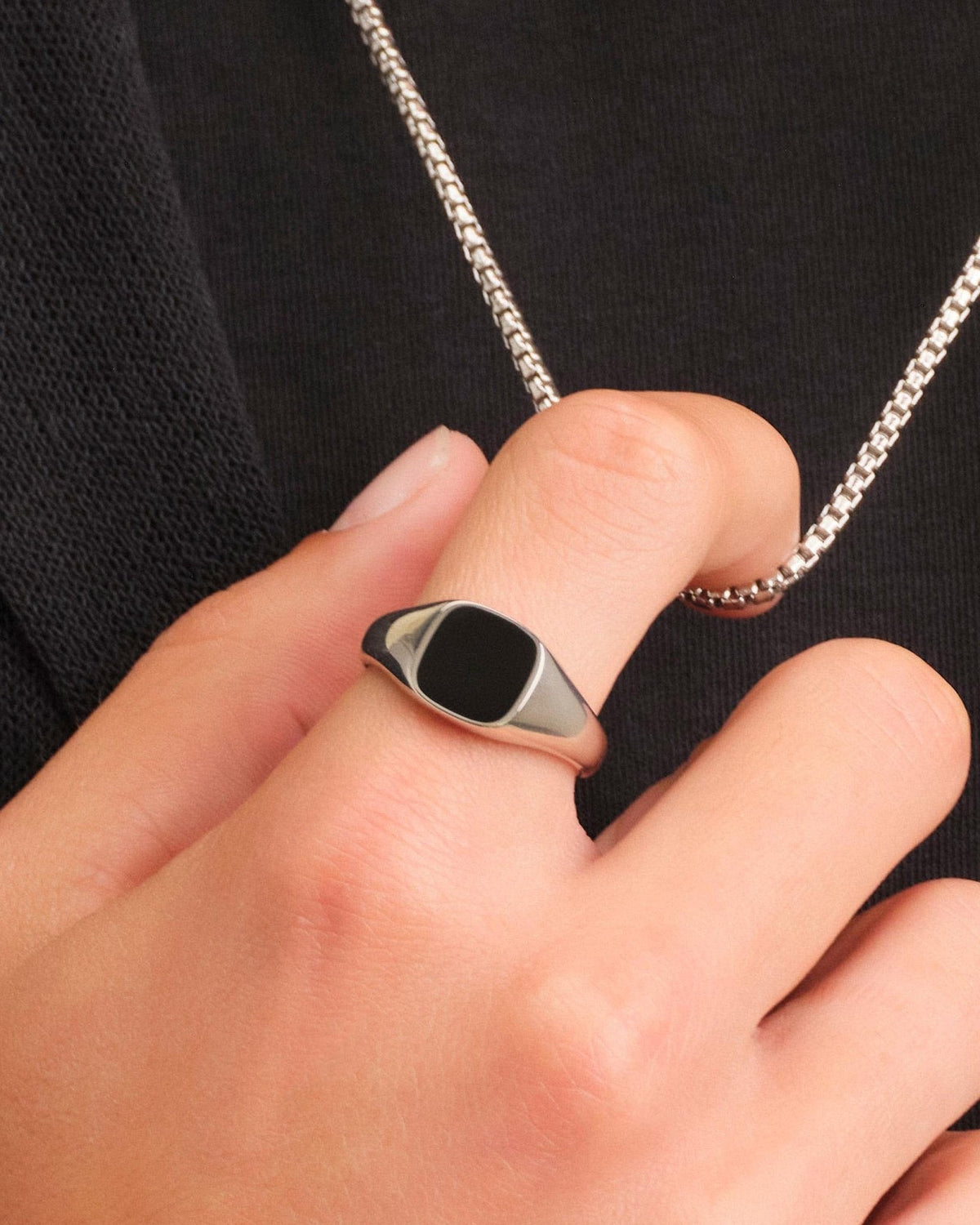 Square Signet Ring Silver