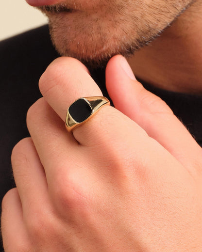 Square Signet Ring Gold