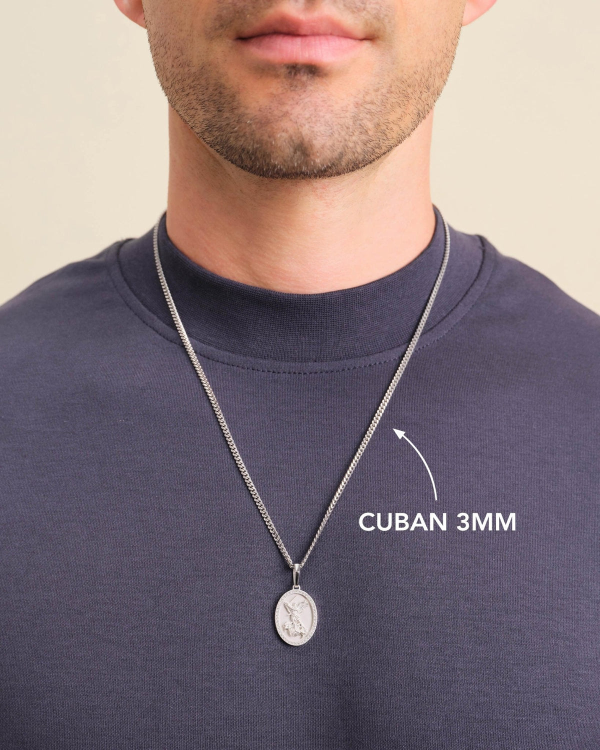 Studded St. Michael Pendant