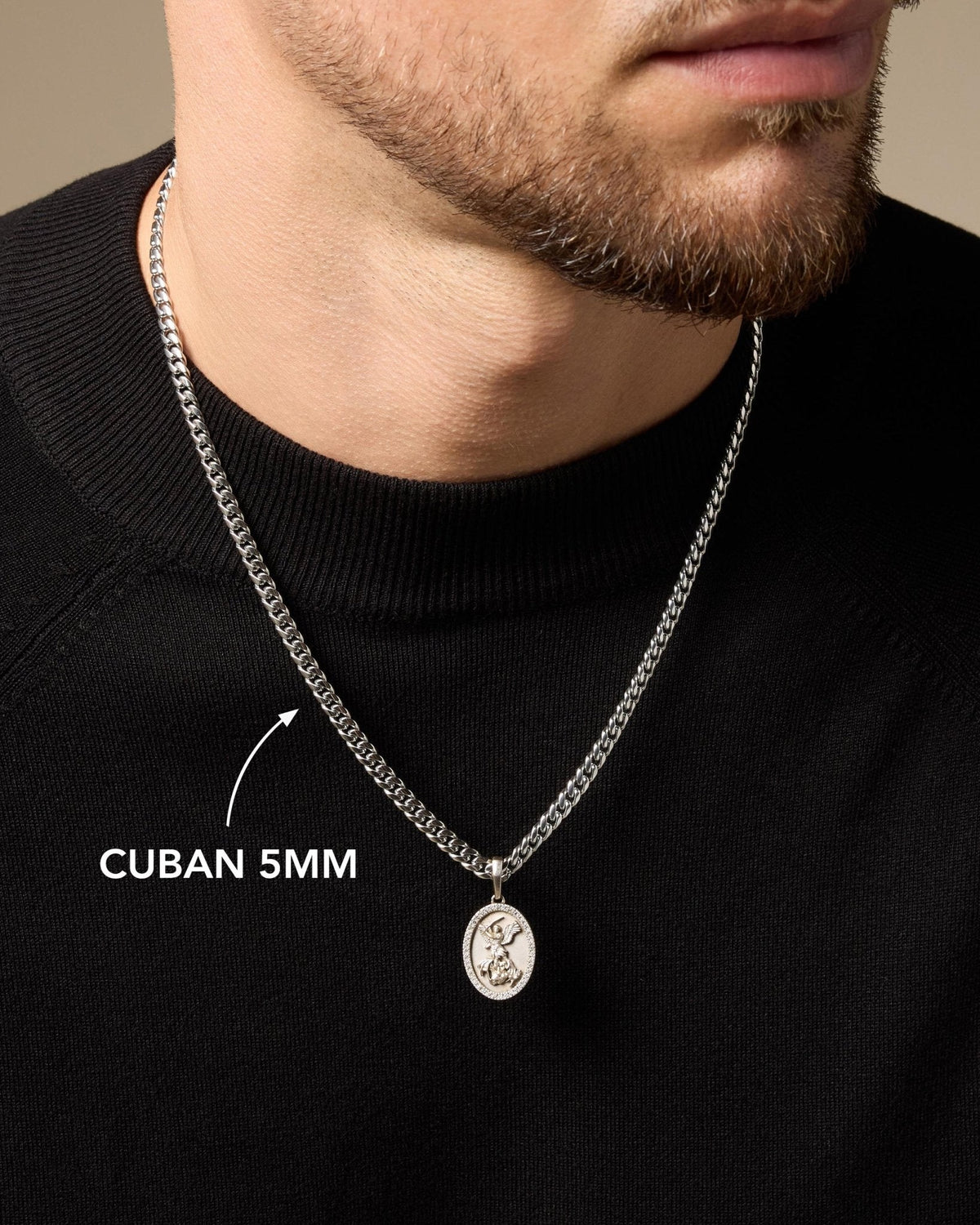 Studded St. Michael Pendant