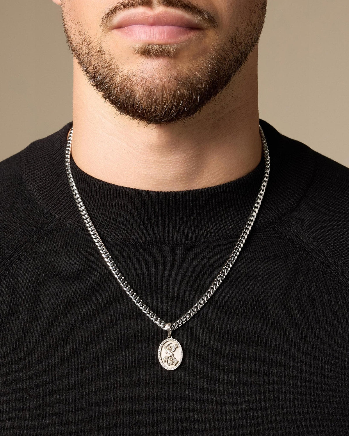 Studded St. Michael Pendant