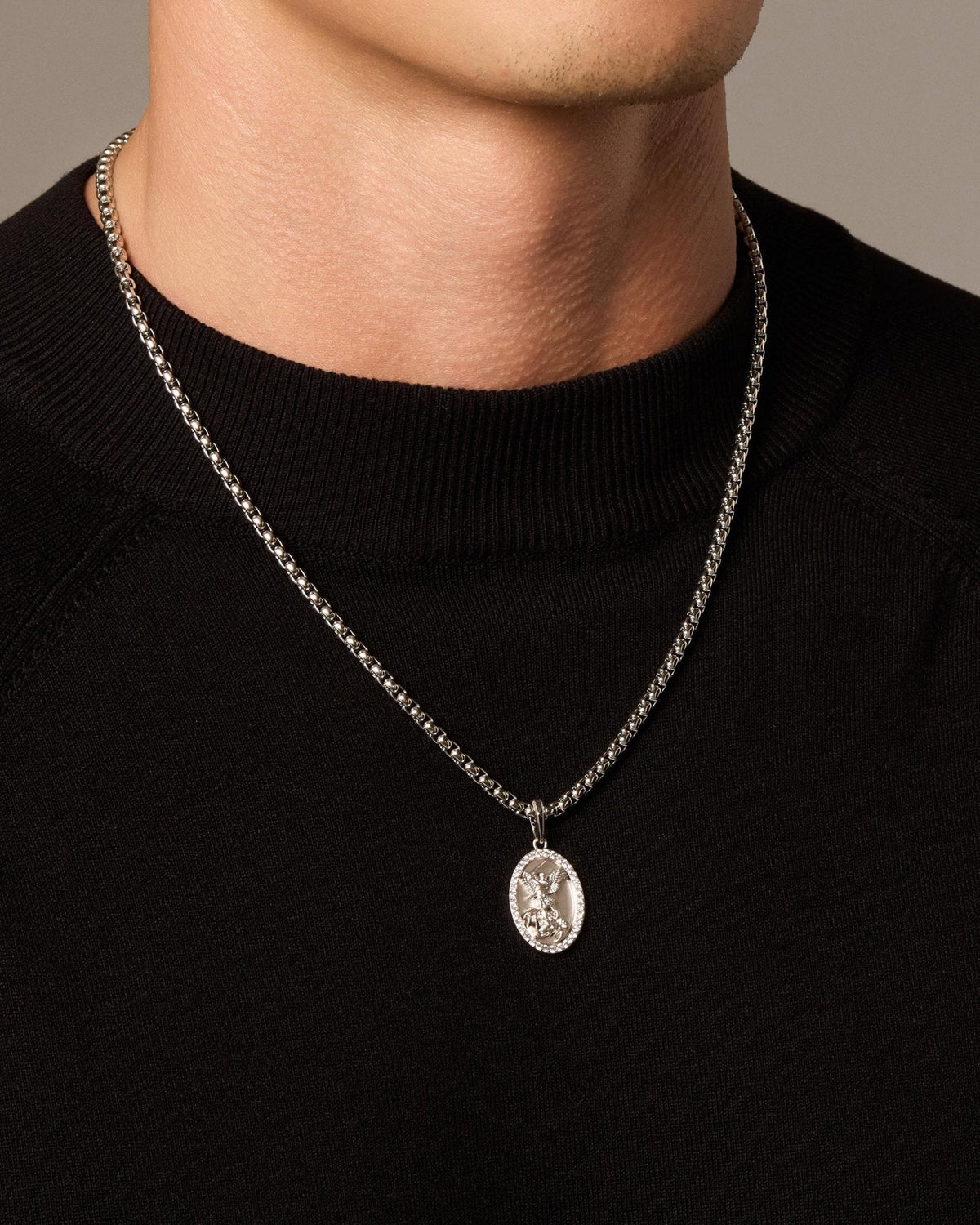 Studded St. Michael Pendant