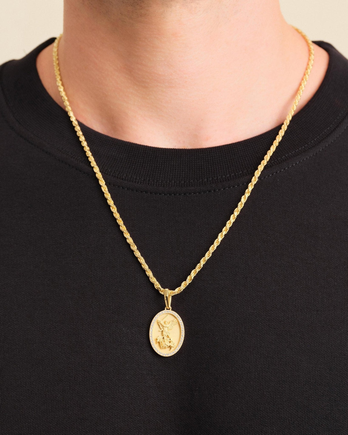 Studded St. Michael Pendant