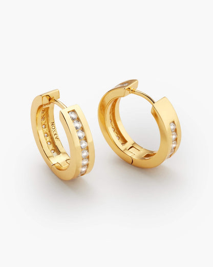 Studded Inset Hoop Earrings