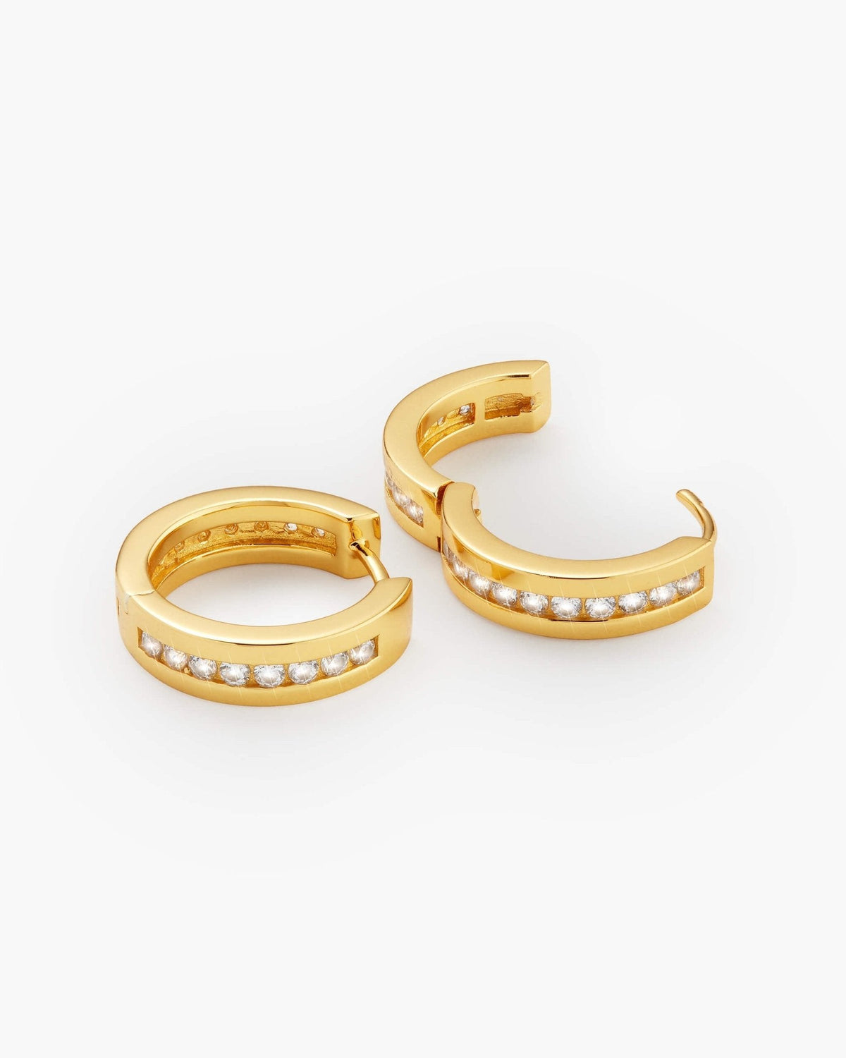Studded Inset Hoop Earrings