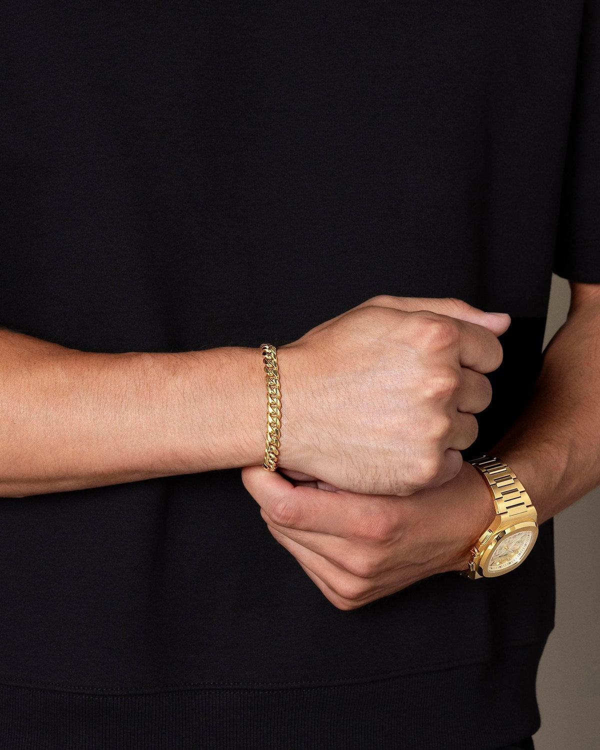 JX1 Chronograph Watch + Cuban Set 8mm