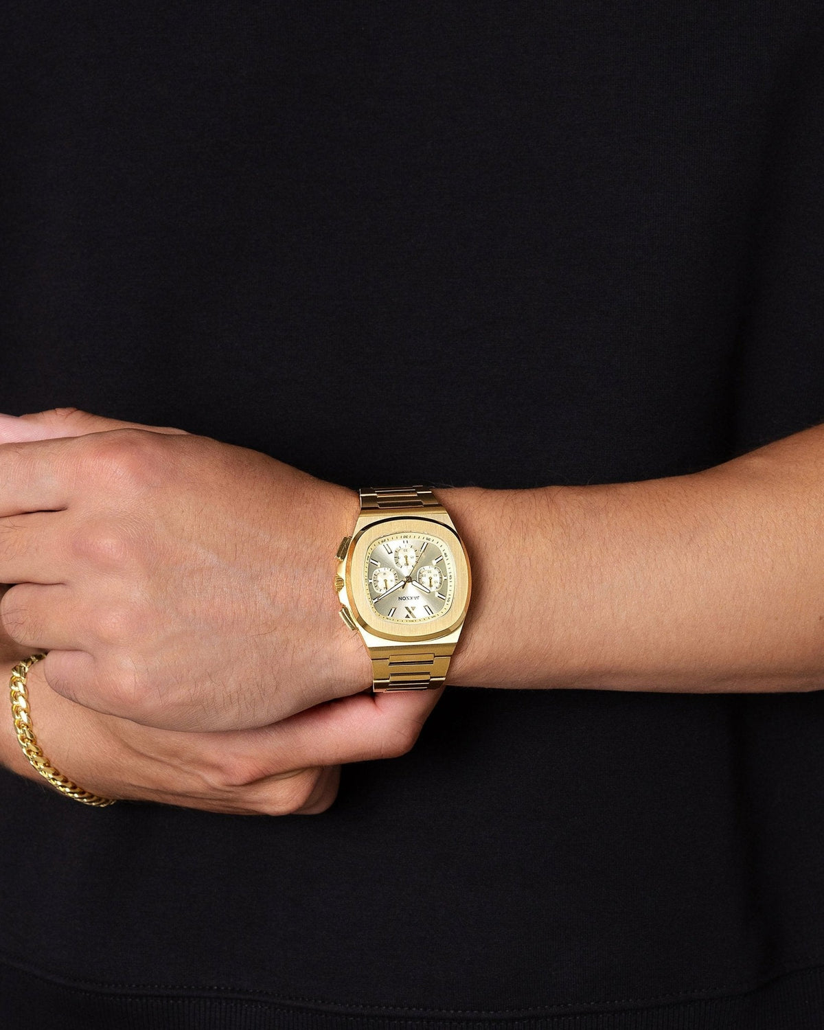 JX1 Chronograph Watch + Cuban Set 8mm