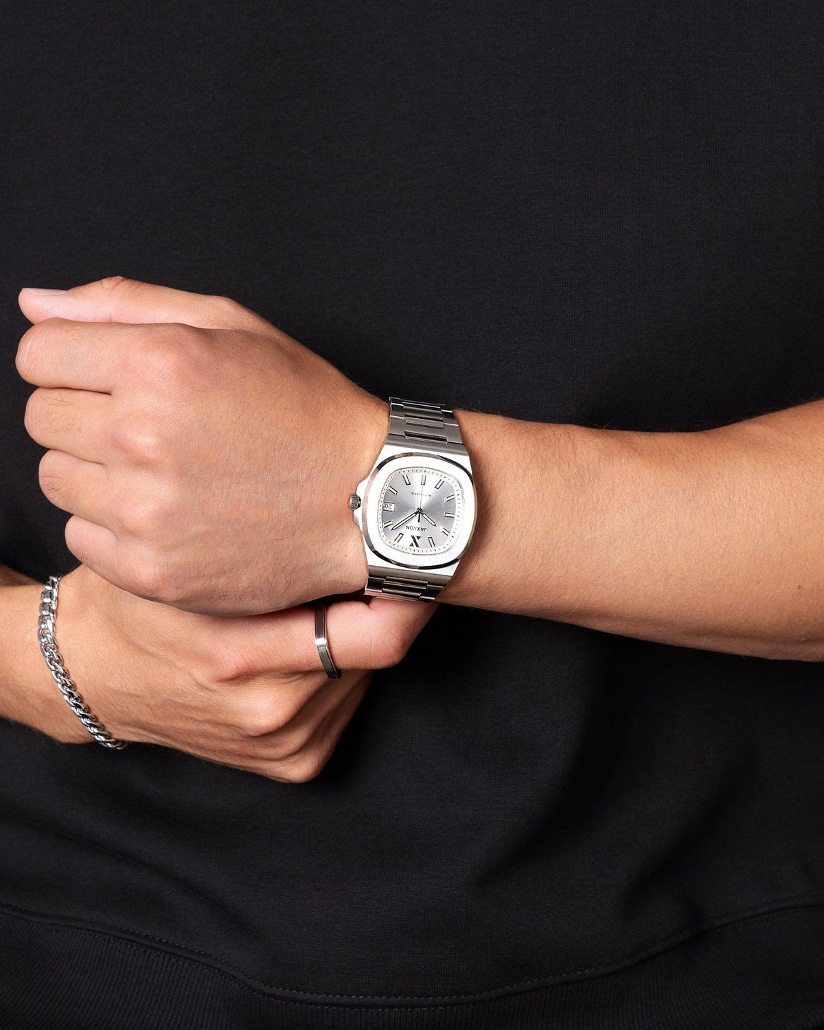 JX1 Automatic Watch + Cuban Set 8mm