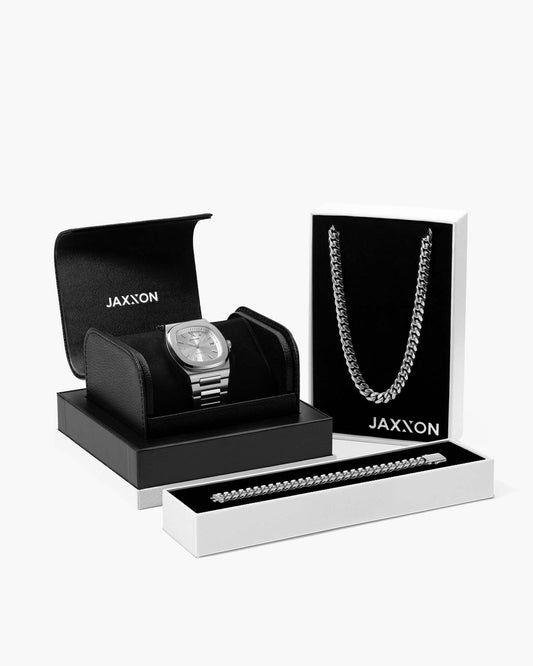 JX1 Automatic Watch + Cuban Set 8mm