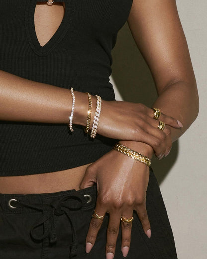 Women's Iced Out Cuban Link Bracelet 8mm
