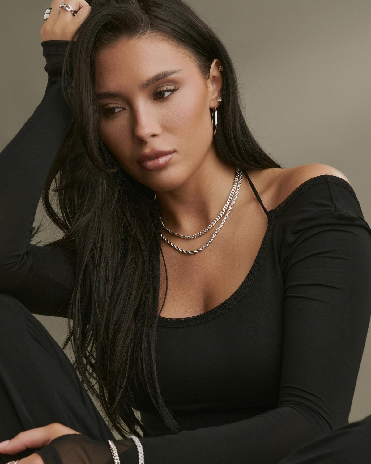 Women's Cuban + Rope Chain Stack 5mm + 3mm