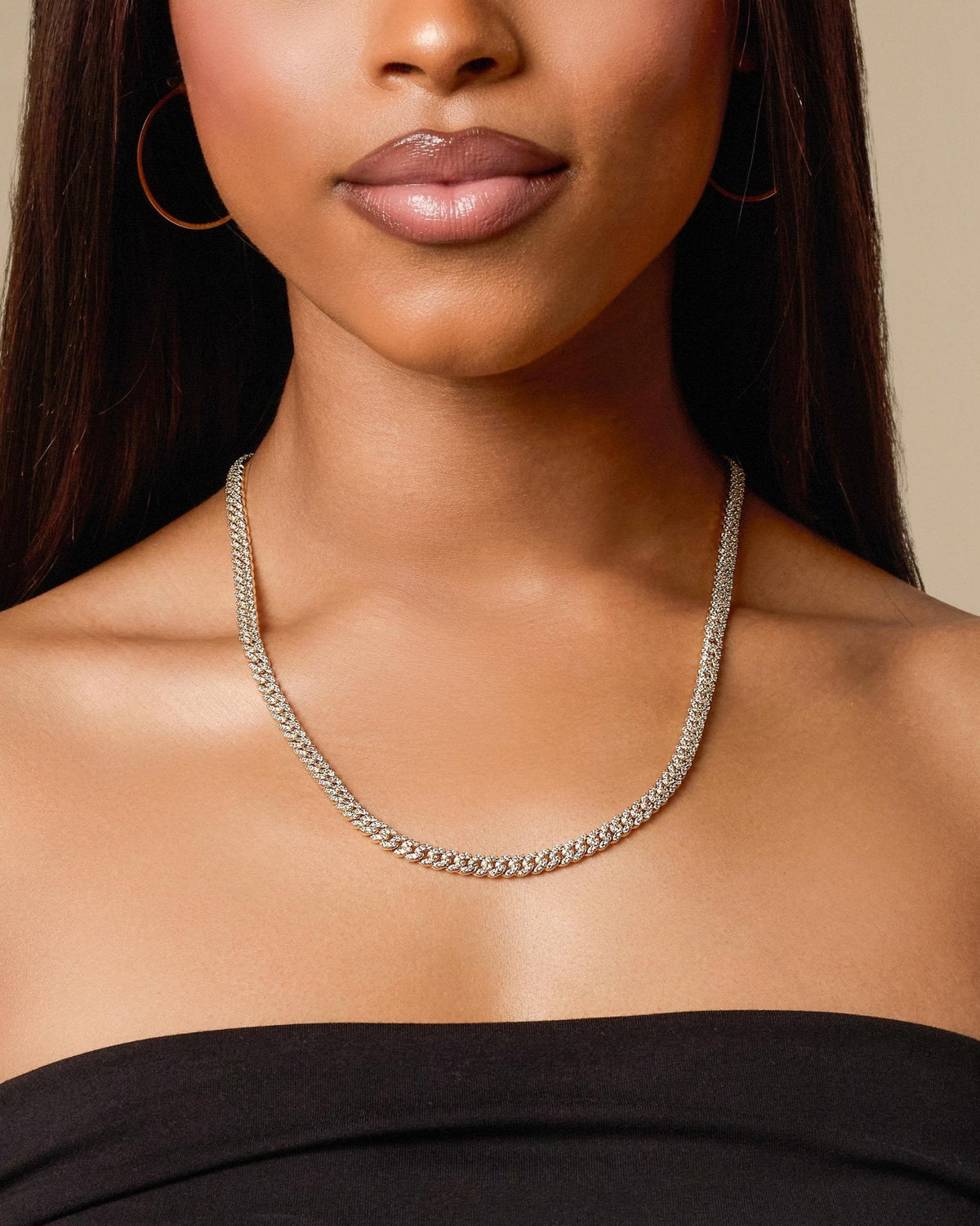 Women's Iced Out Cuban Link Chain 5mm
