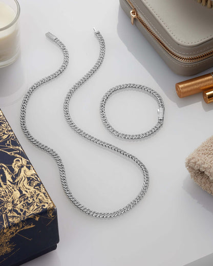 Women's Iced Out Cuban Link Chain 5mm