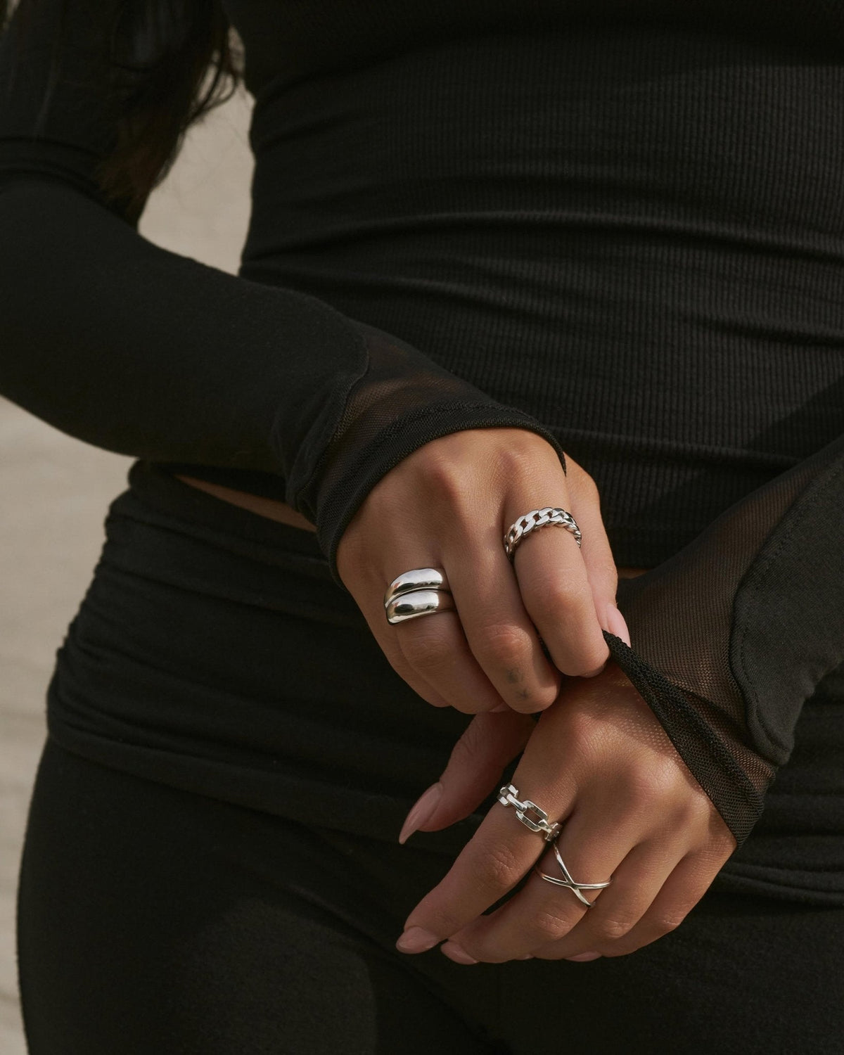 Women's Cuban Link Ring Silver