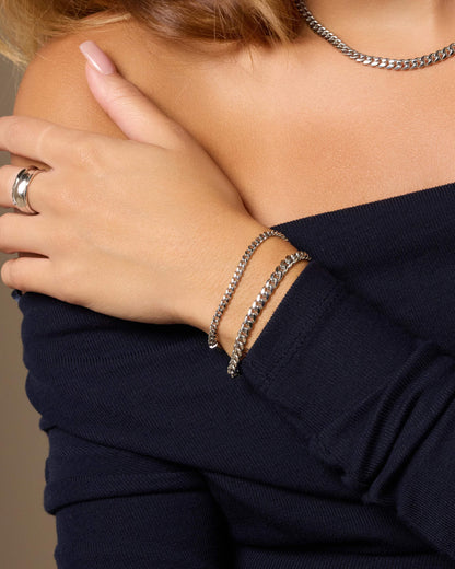 Women's Cuban Link Bracelet Stack