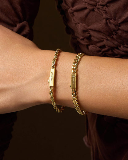 Women's Cuban + Rope Bracelet Stack
