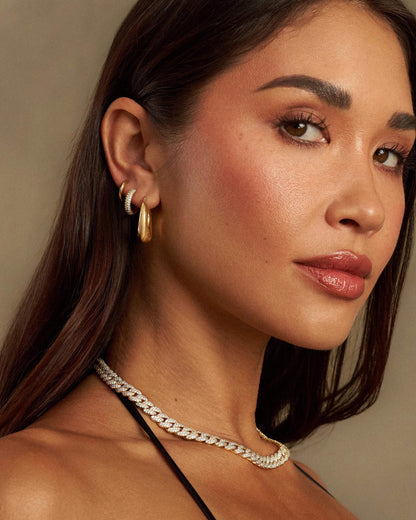 Women's Iced Out Hoop Earrings