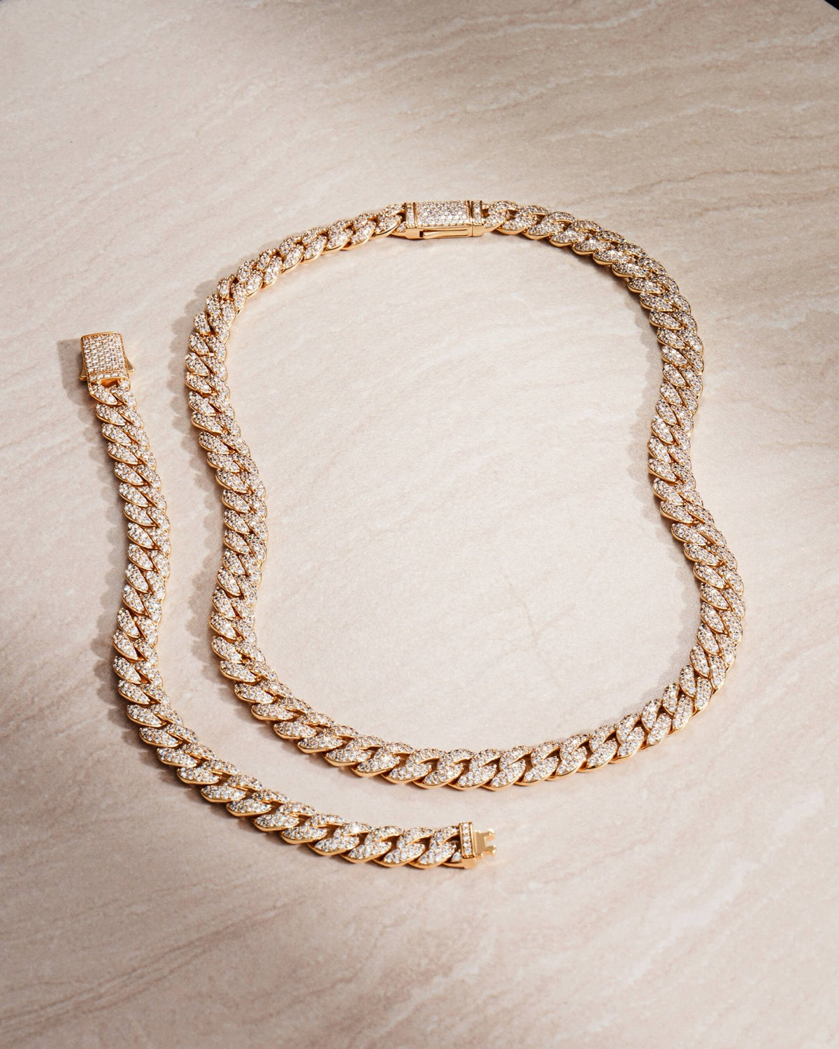 Women's Iced Out Cuban Set 8mm