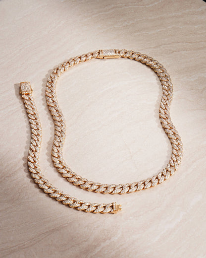 Women's Iced Out Cuban Link Chain 8mm