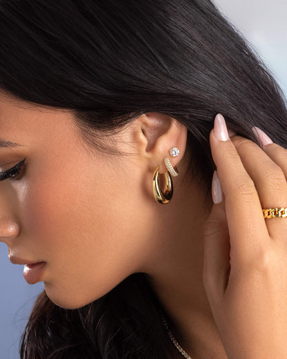 Women's Iced Out Hoop Earrings