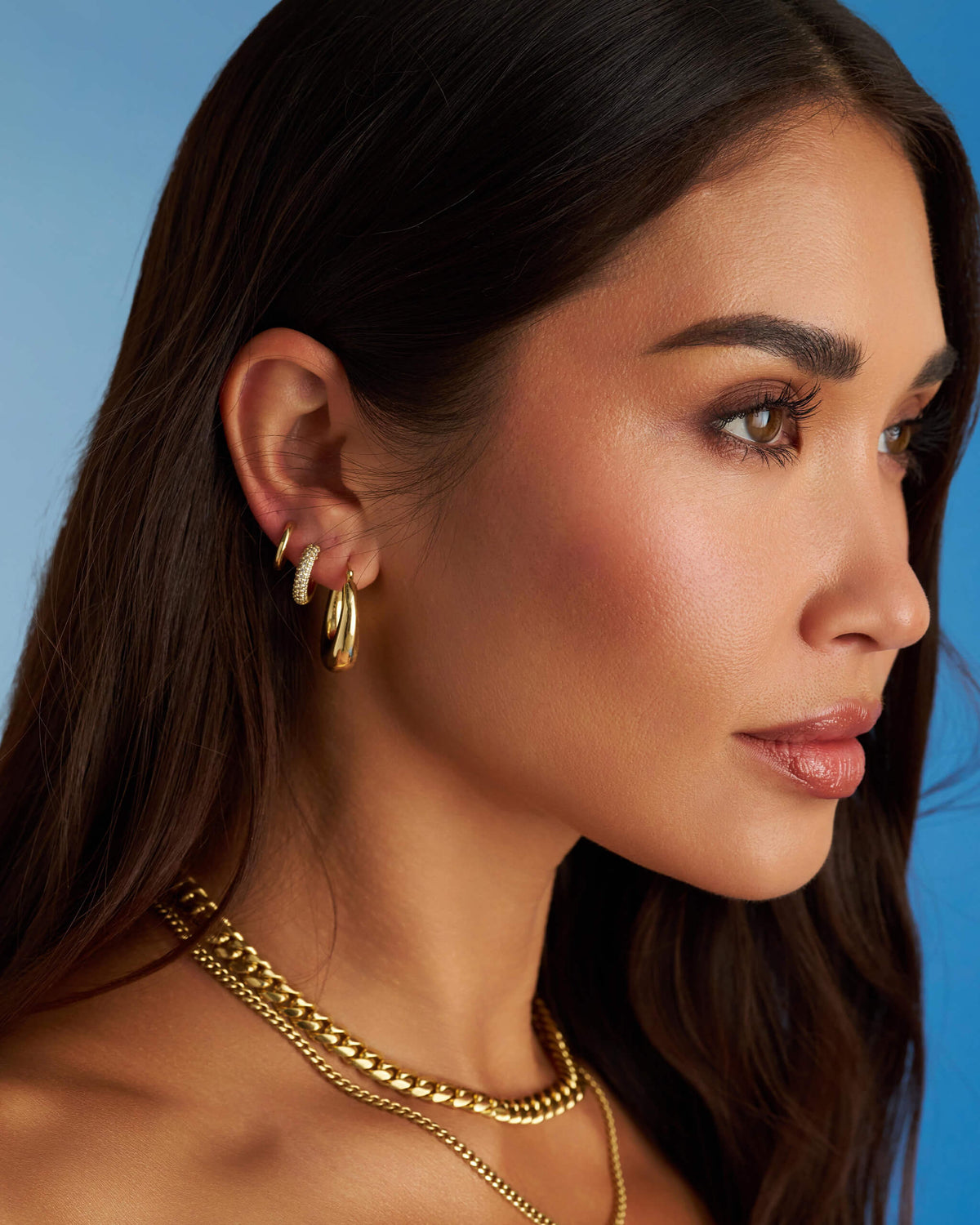 Women's Iced Out Hoop Earrings