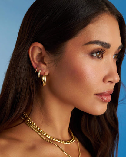 Women's Iced Out Hoop Earrings