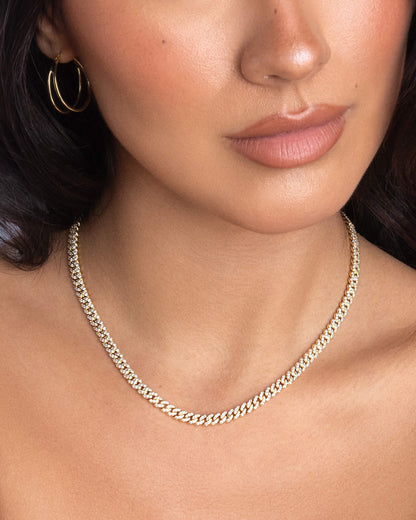 Women's Iced Out Cuban Link Chain 5mm