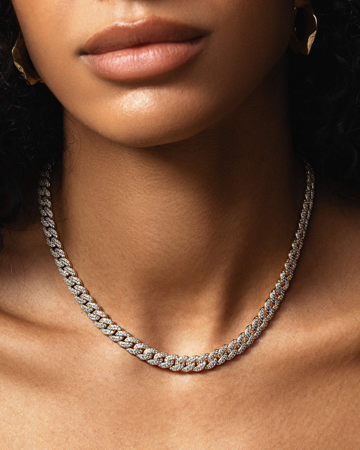 Women's Iced Out Cuban Link Chain 8mm