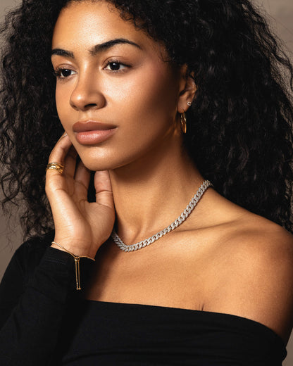 Women's Iced Out Cuban Link Chain 8mm