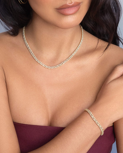Women's Iced Out Cuban Link Chain 5mm
