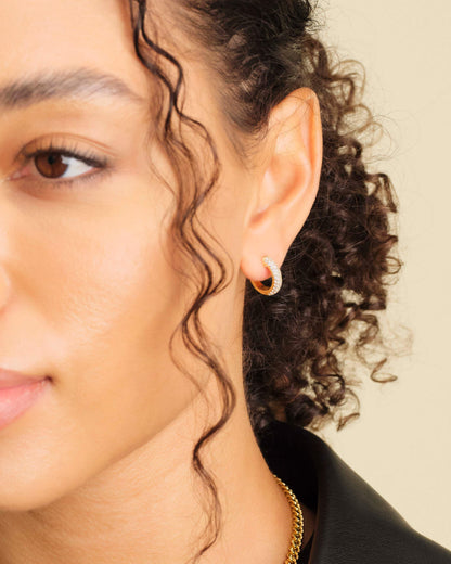Women's Iced Out Hoop Earrings