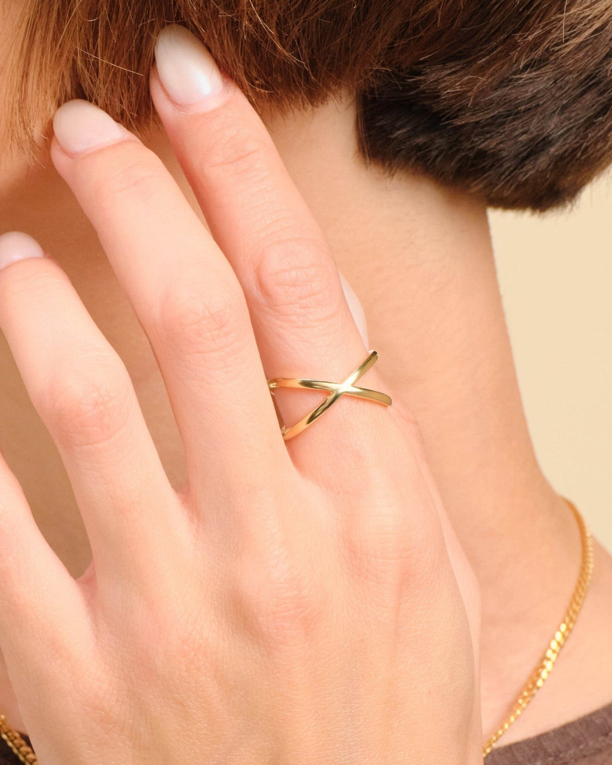 Women's Crossover Ring Gold
