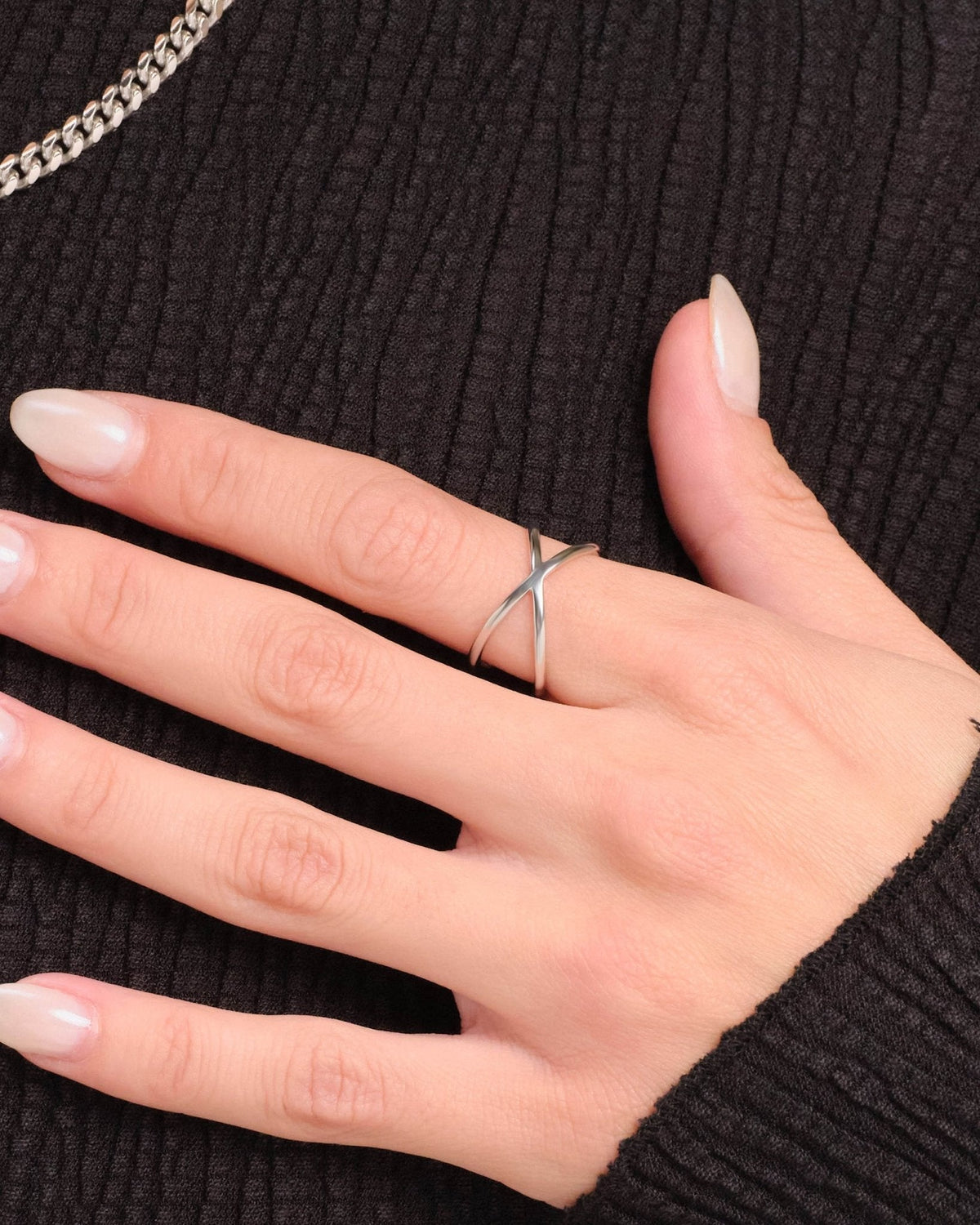Women's Crossover Ring Silver