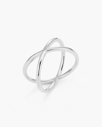 Women's Crossover Ring Silver