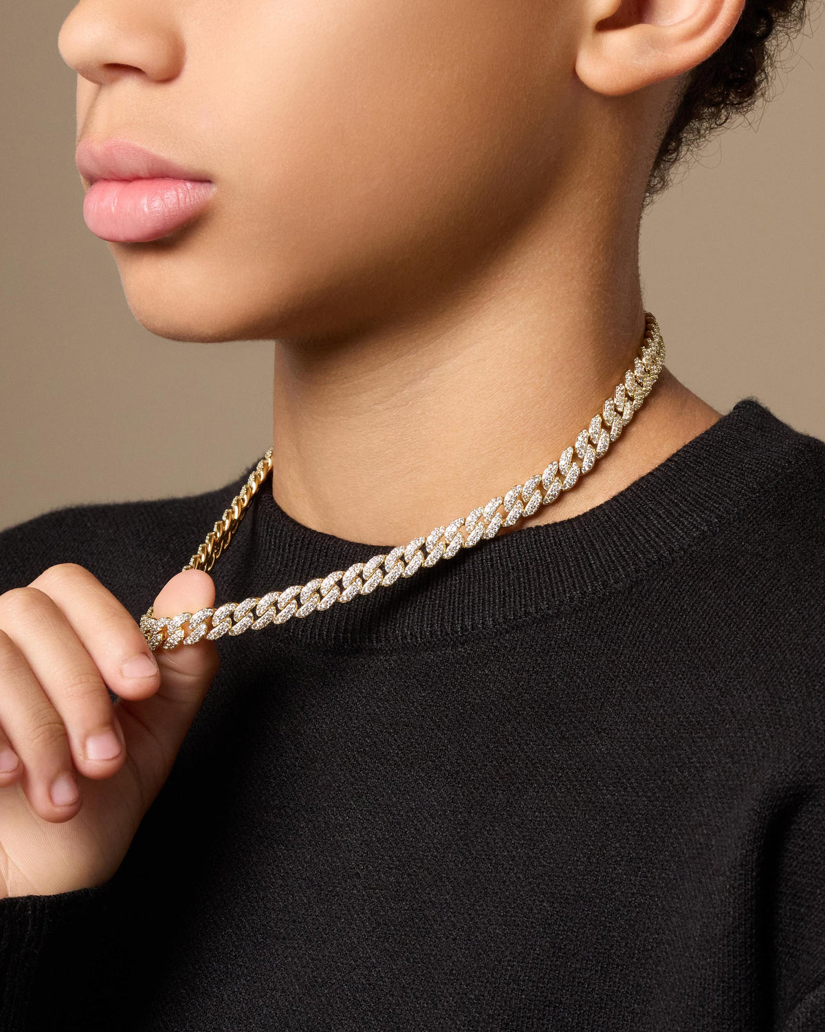 Youth Iced Out Cuban Link Chain 8mm