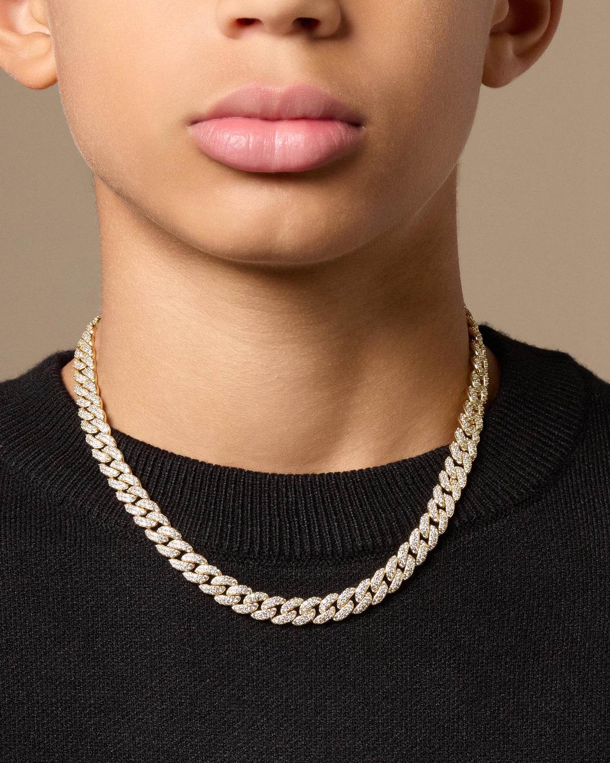 Youth Iced Out Cuban Link Chain 8mm