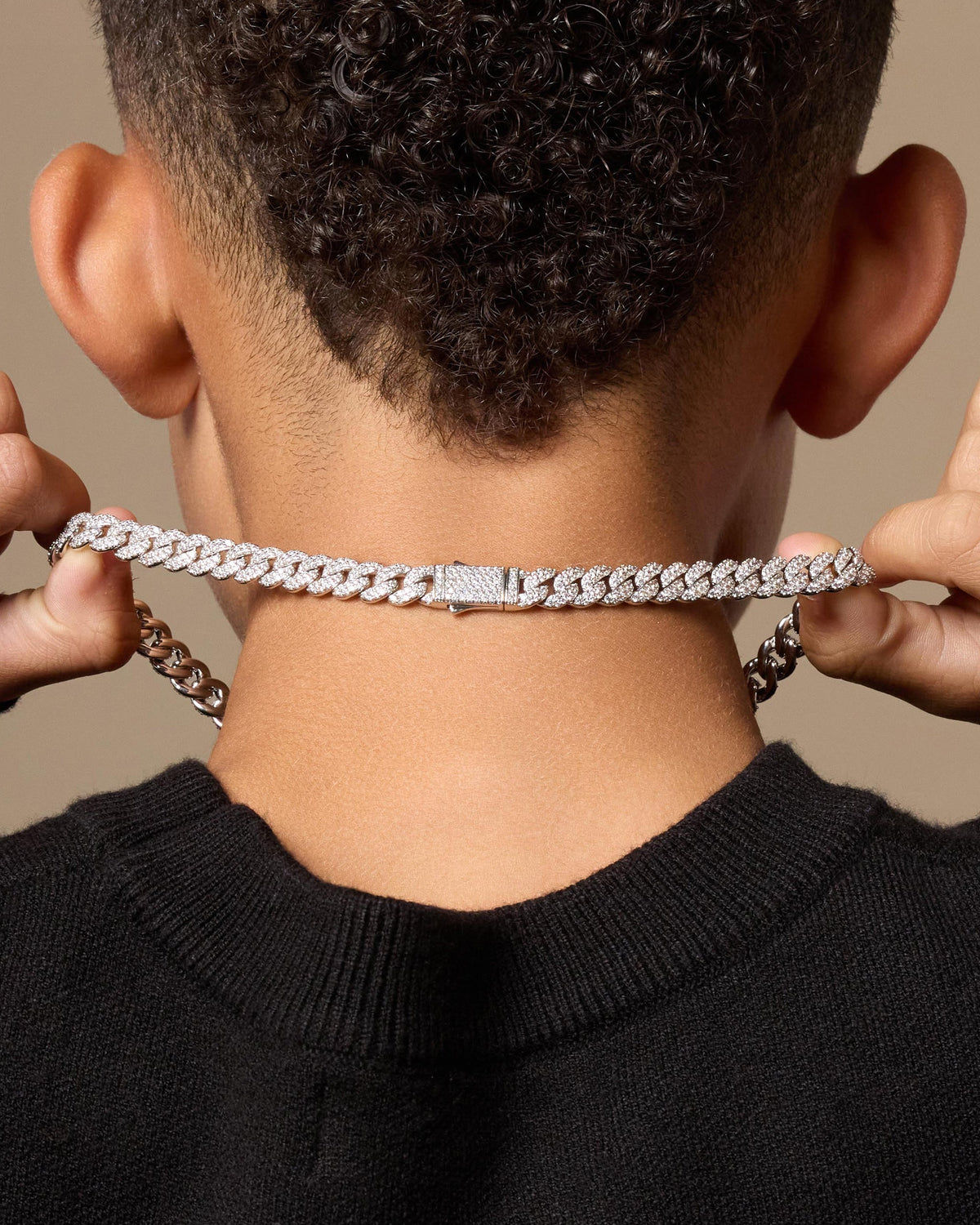 Youth Iced Out Cuban Link Chain 8mm
