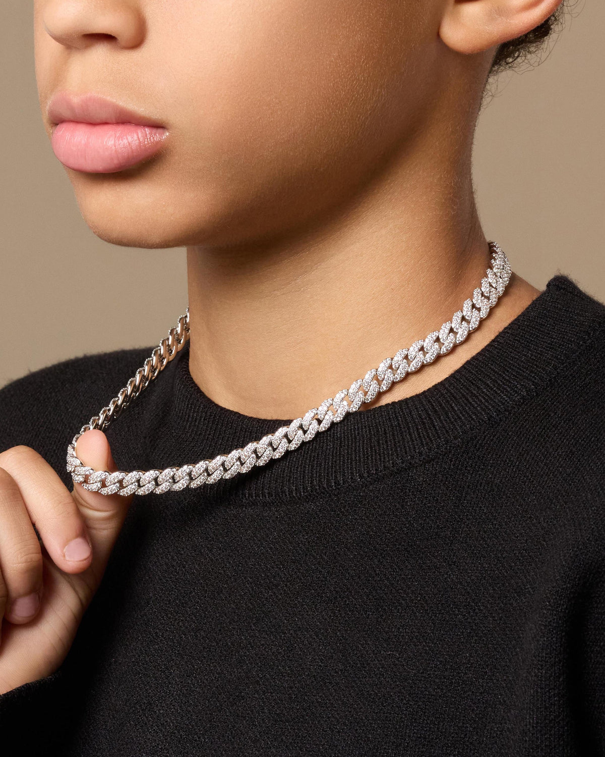 Youth Iced Out Cuban Link Chain 8mm