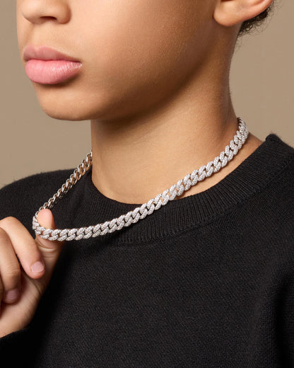 Youth Iced Out Cuban Link Chain 8mm