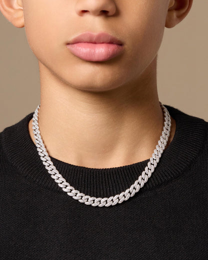 Youth Iced Out Cuban Link Chain 8mm